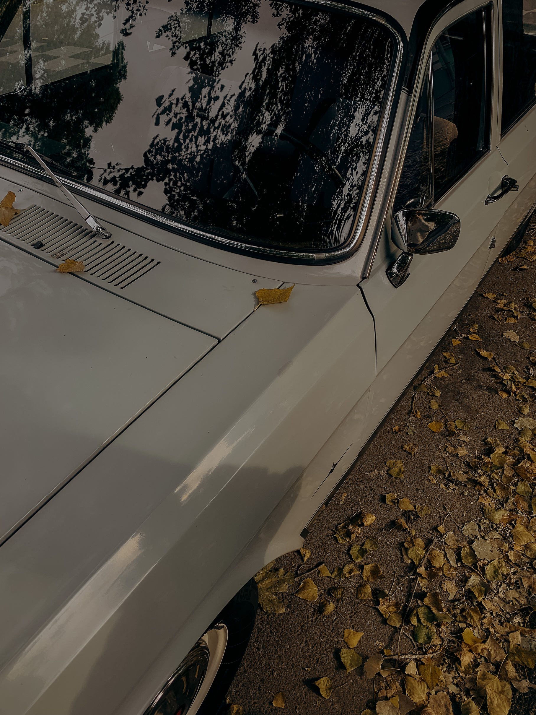High Angle Shot of a Vintage Car 